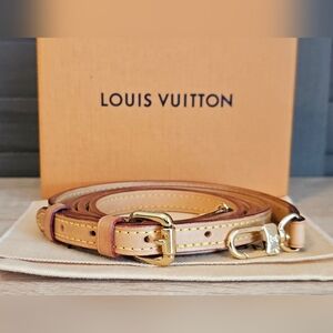 Louis Vuitton Brown Leather Belt with Gold Buckle